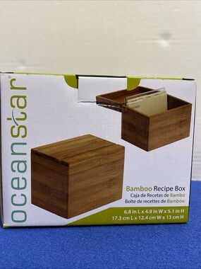 Bamboo Recipe Box NEW